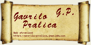 Gavrilo Pralica vizit kartica